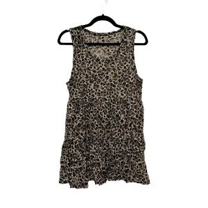 Animal print semi-sheer sleeveless tunic tank - super cute! Women's XL